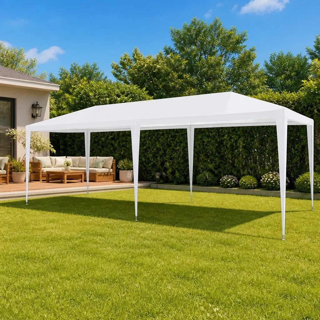 Party Tent Outdoor 3x6 m Canopy Gazebo Garden Event Marquee White