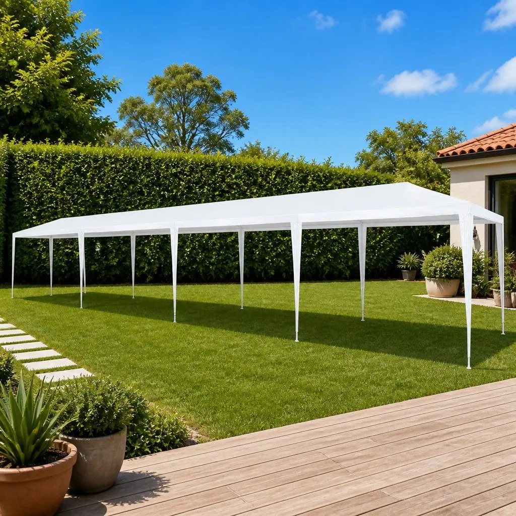 Party Tent Outdoor Canopy Gazebo 3x12m White PE Garden Shelter