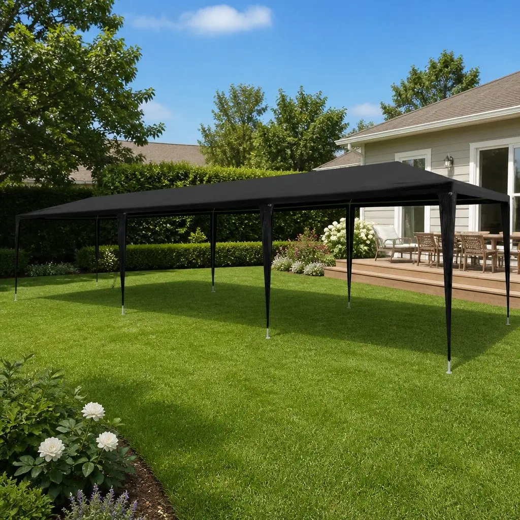 Party Tent 3x9m Outdoor Gazebo Canopy Garden Shelter Anthracite PE Material