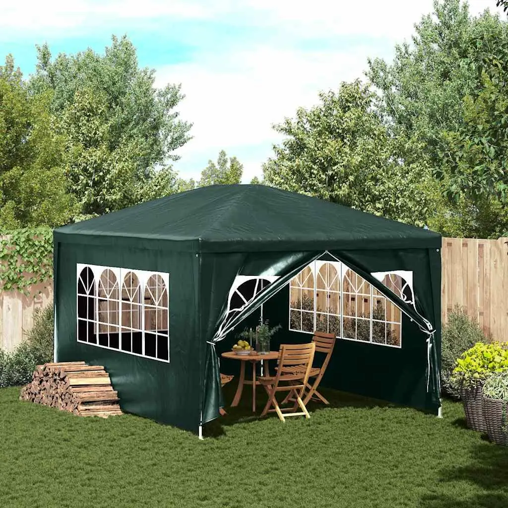 3x4 m Green Party Tent with Steel Frame and Sidewalls