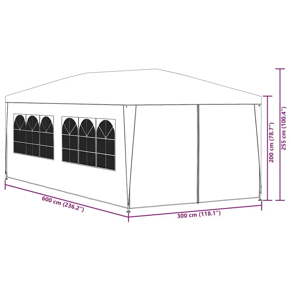 Party Tent Outdoor Use 3x6m Green Gazebo Canopy Shelter