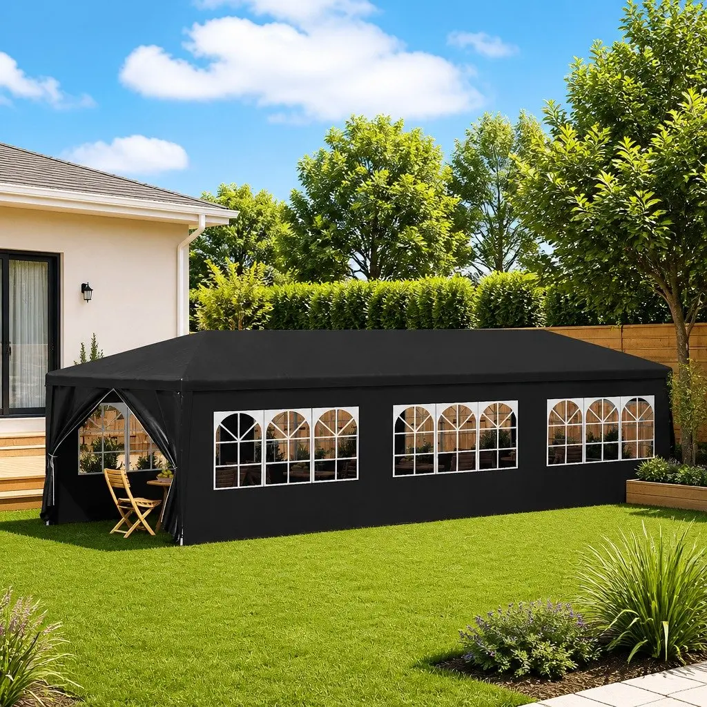 Party Tent 3x9m Outdoor Gazebo Marquee Canopy Garden Shelter with Side Panels