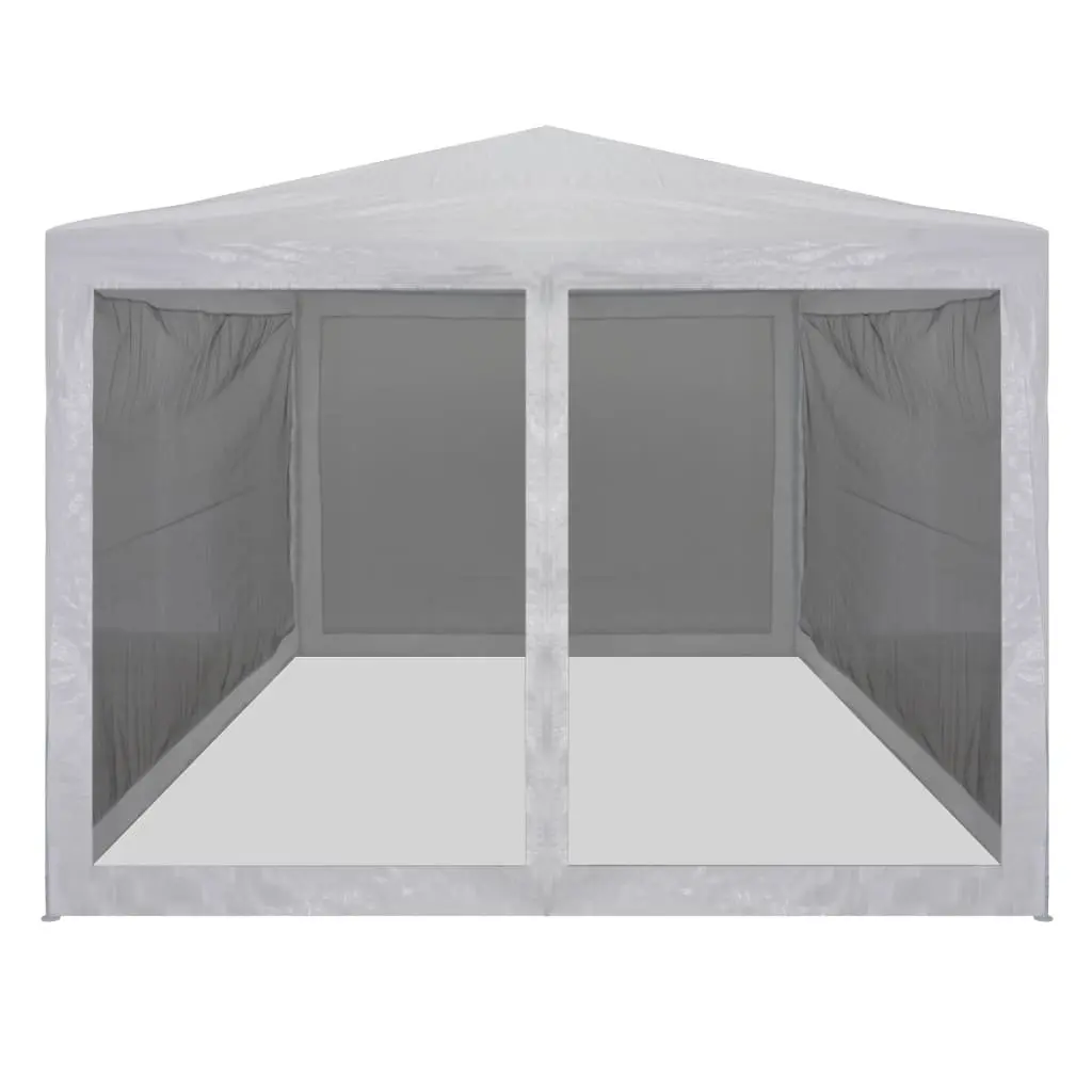 Party Tent 4x3m White Outdoor Gazebo Mesh Sidewalls Insect Protection Events