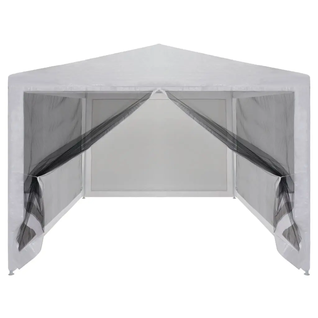 Party Tent 4x3m White Outdoor Gazebo Mesh Sidewalls Insect Protection Events