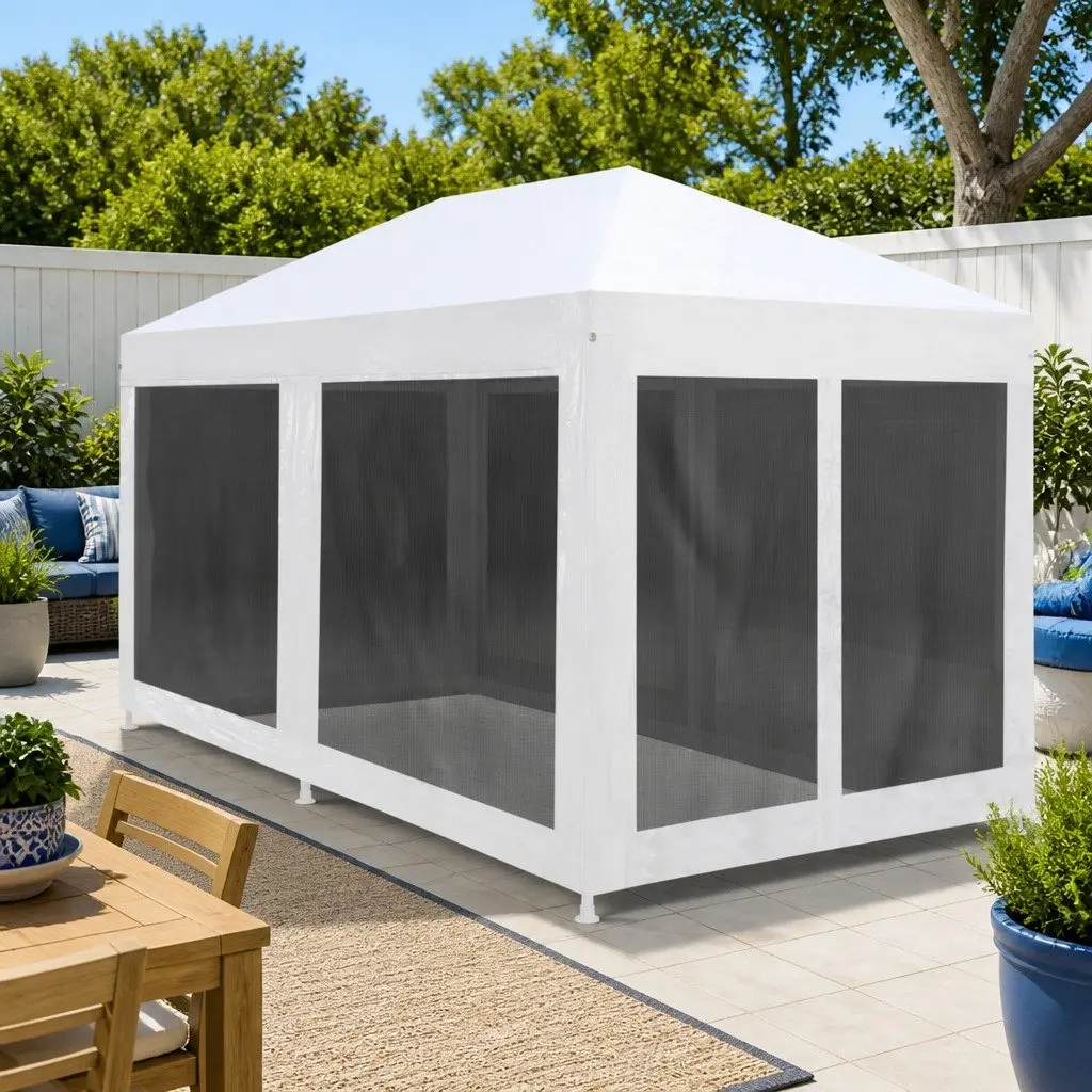 Party Tent Outdoor 6x3 m with Mesh Sidewalls