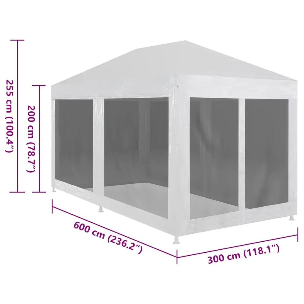 Party Tent Outdoor 6x3 m with Mesh Sidewalls