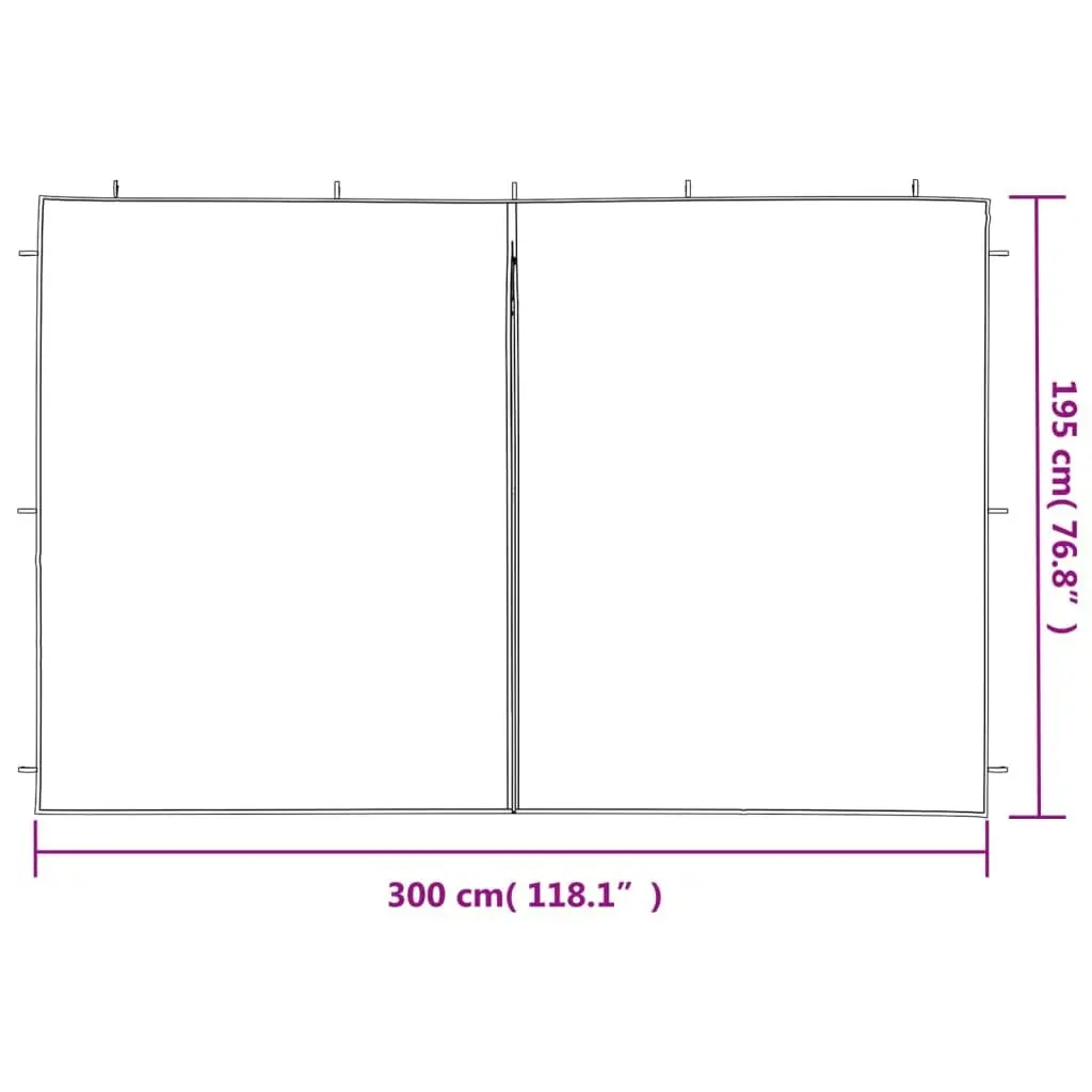 PE White Outdoor Tent Sidewall Panels, 2 Pieces