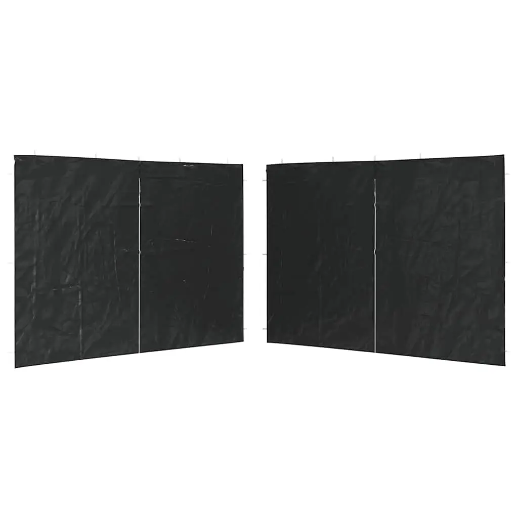 Party Tent Sidewall Panels 2 Pieces for Outdoor Use PE Anthracite Size with Zipper