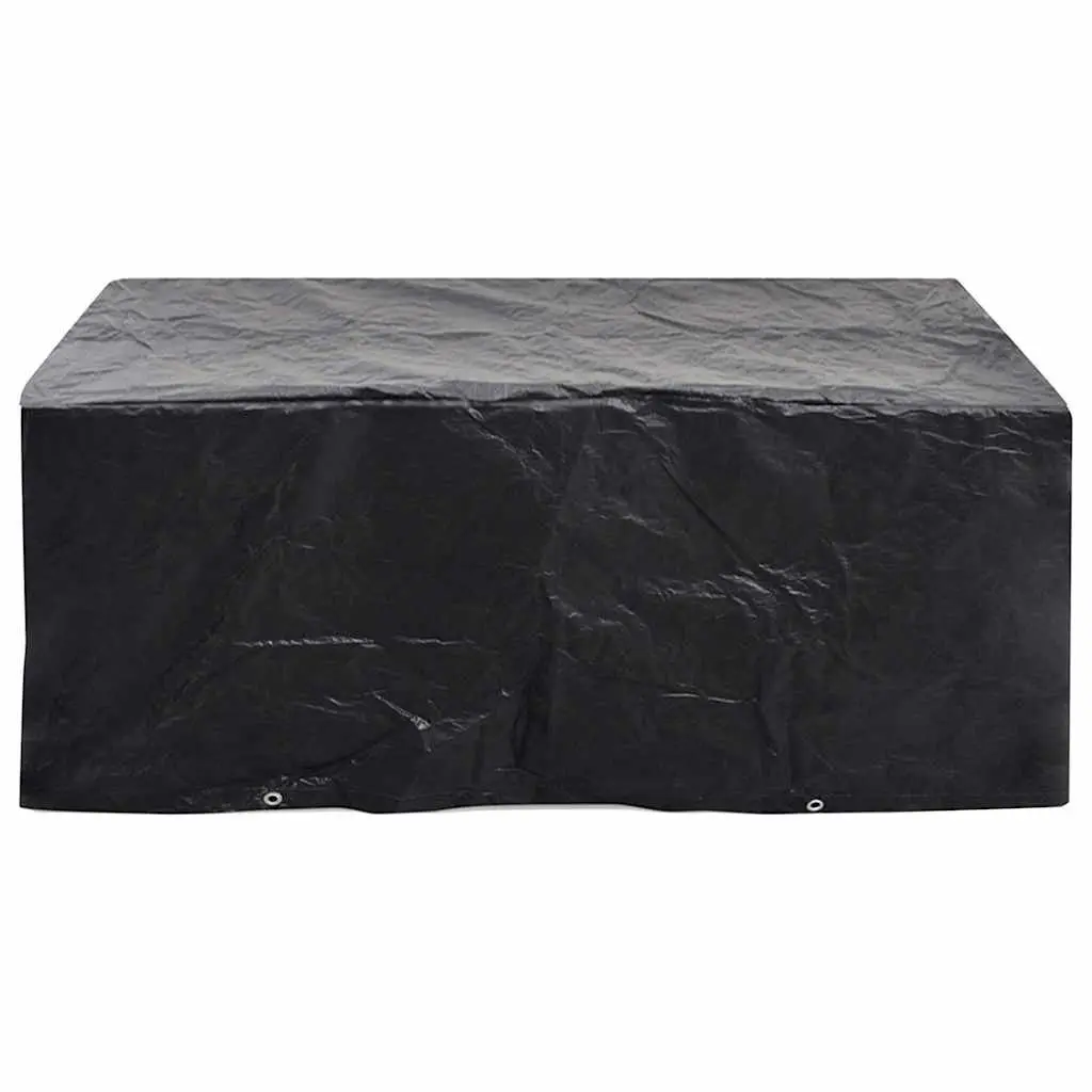 Outdoor Furniture Cover 242x162x100cm Black Garden Protection with Eyelets Rope