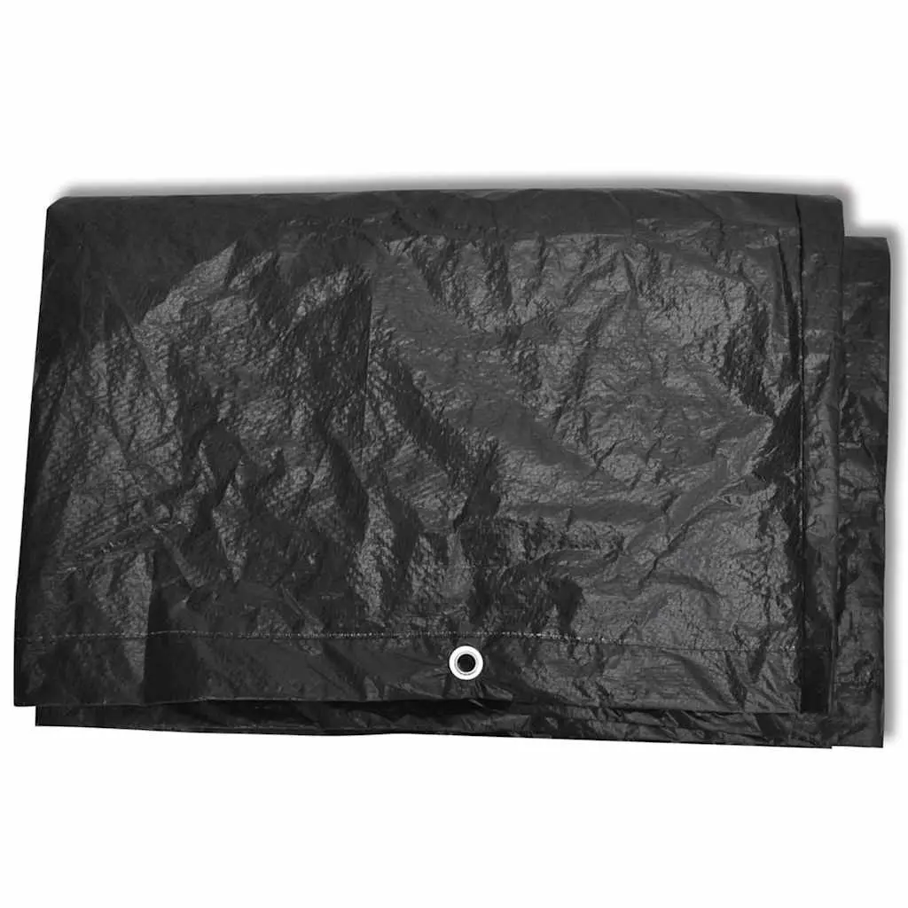 Outdoor Furniture Cover 242x162x100cm Black Garden Protection with Eyelets Rope