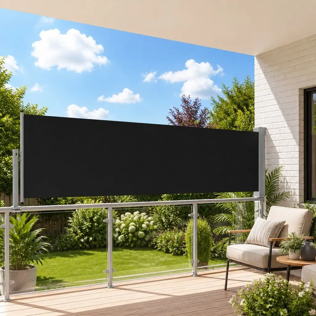 Patio Retractable Side Awning 100 x 300 cm Outdoor Privacy Screen Sunshade