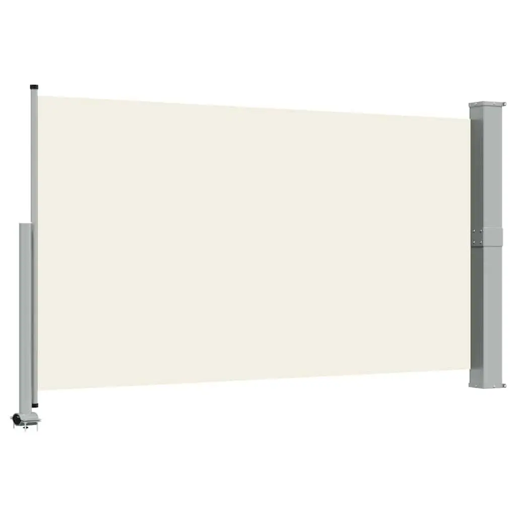 Patio Retractable Side Awning 140 x 300 cm Outdoor Privacy Screen Shade Cream