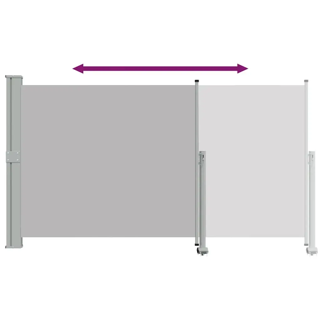 Retractable Side Awning 140 x 300 cm Patio Balcony Privacy Screen Grey Outdoor