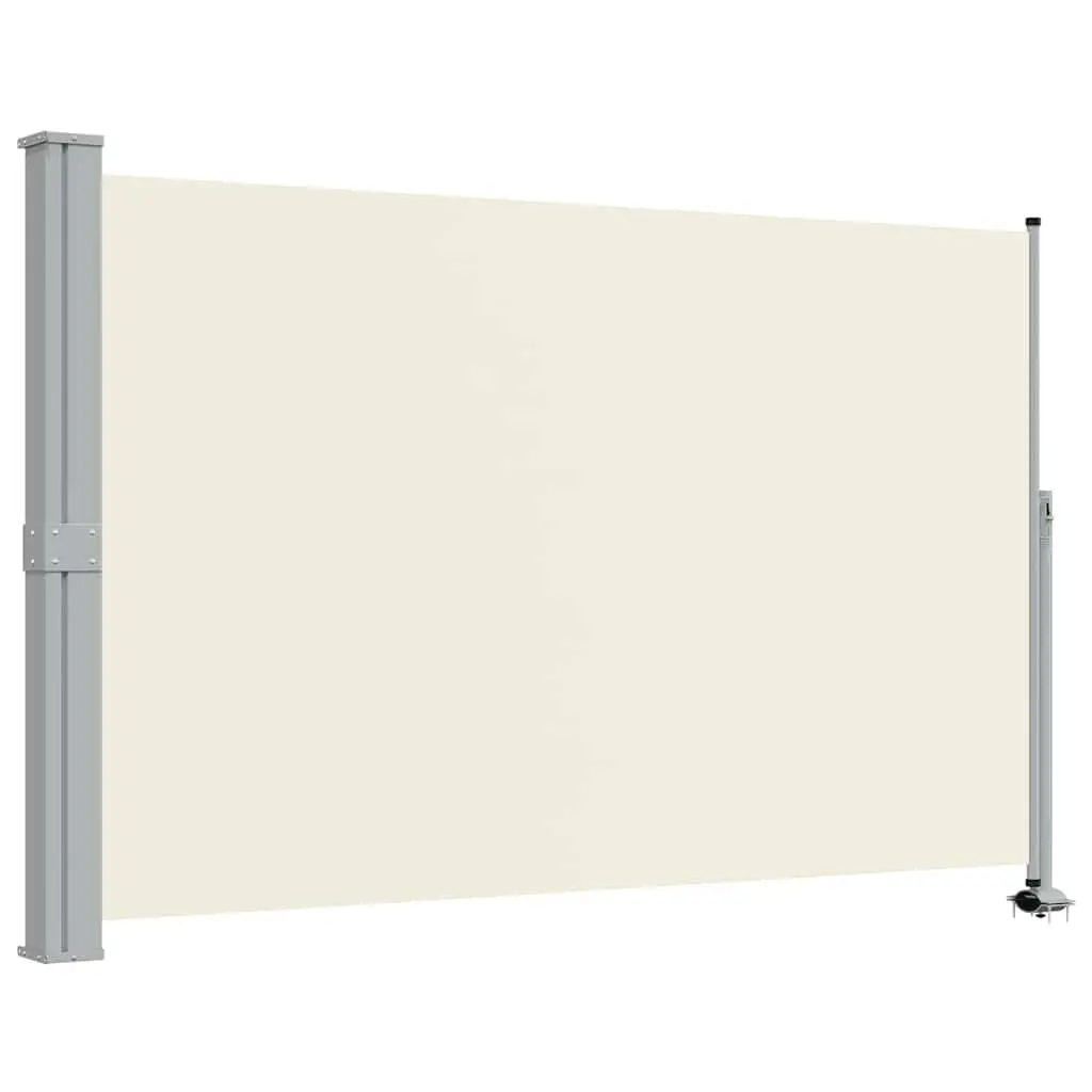 Retractable Side Awning for Patio 160 x 300 cm Outdoor Sunshade Privacy Screen Cream