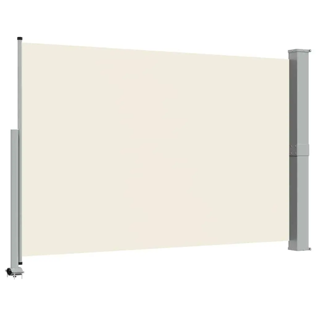 Retractable Side Awning for Patio 160 x 300 cm Outdoor Sunshade Privacy Screen Cream