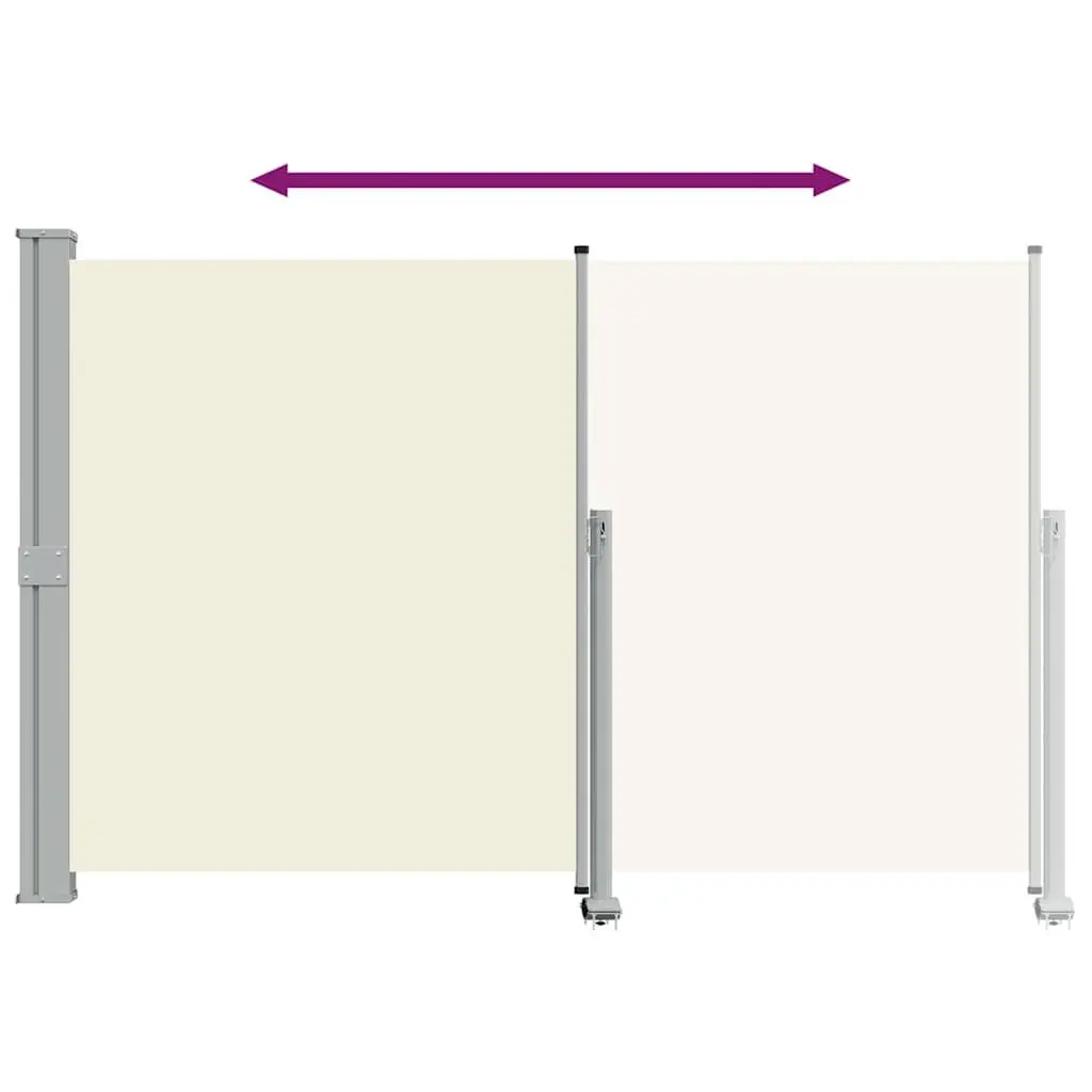 Retractable Side Awning for Patio 160 x 300 cm Outdoor Sunshade Privacy Screen Cream