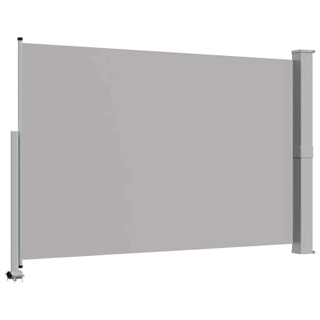 Retractable Side Awning for Patio 160 x 300 cm Grey Outdoor Privacy Screen Shade