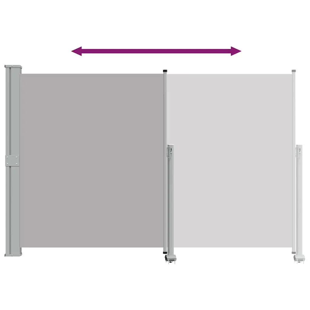 Retractable Side Awning for Patio 160 x 300 cm Grey Outdoor Privacy Screen Shade