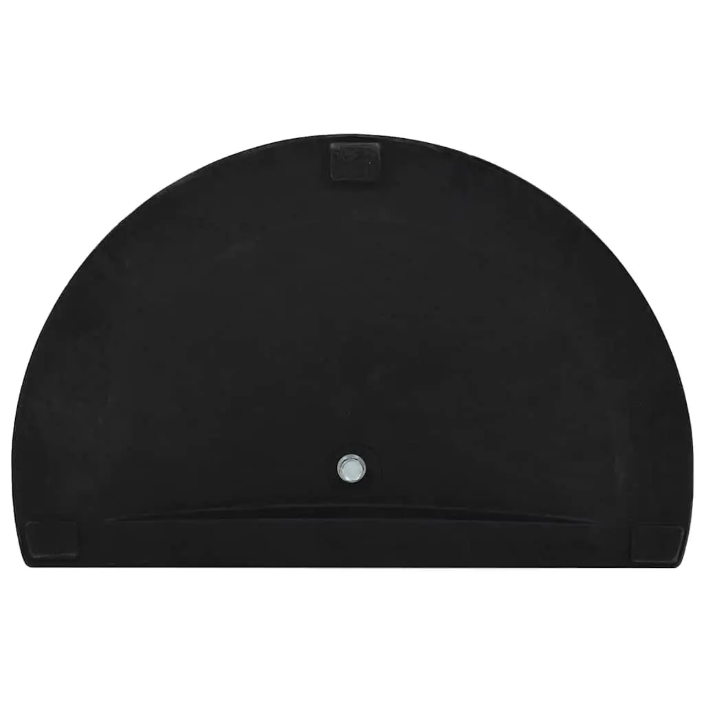 Outdoor Parasol Base Half Round Weather Resistant Stand Umbrella Holder Black