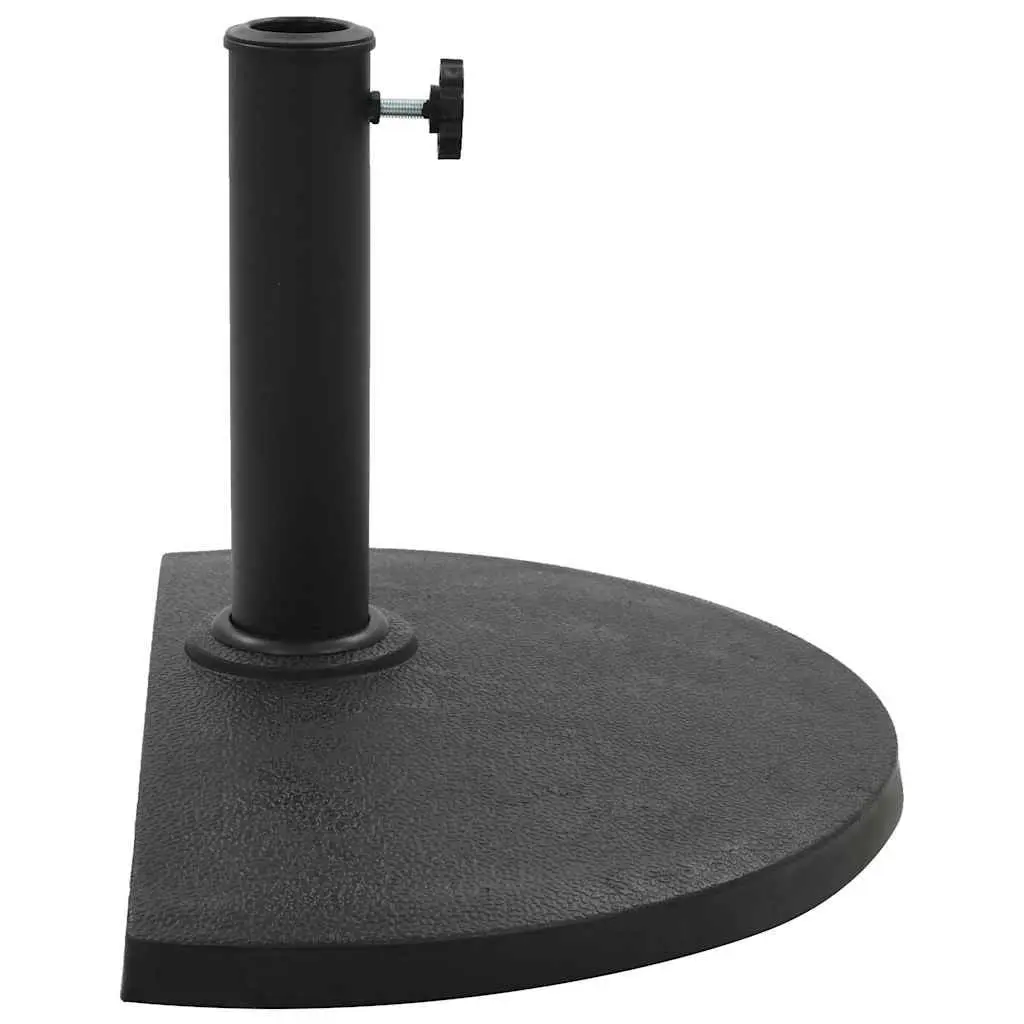 Outdoor Parasol Base Half Round Weather Resistant Stand Umbrella Holder Black