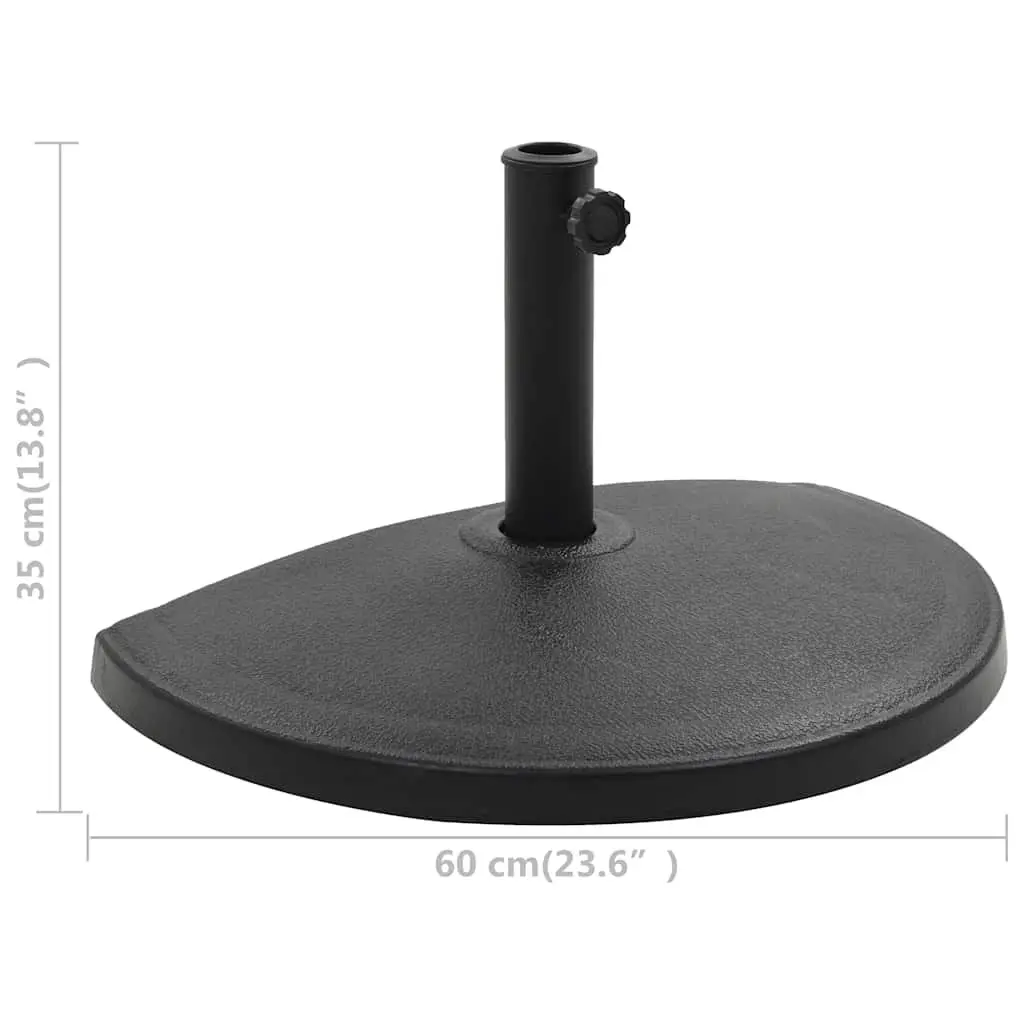Half Round Parasol Base Outdoor Umbrella Stand Weather Resistant Polyresin