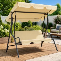 Garden Swing Bench Specifications: White Canopy Seat