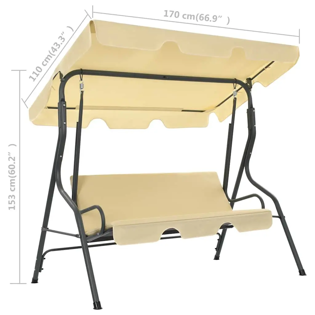 Garden Swing Bench White Outdoor Patio Canopy Seat Recliner Shade Hammock Chair