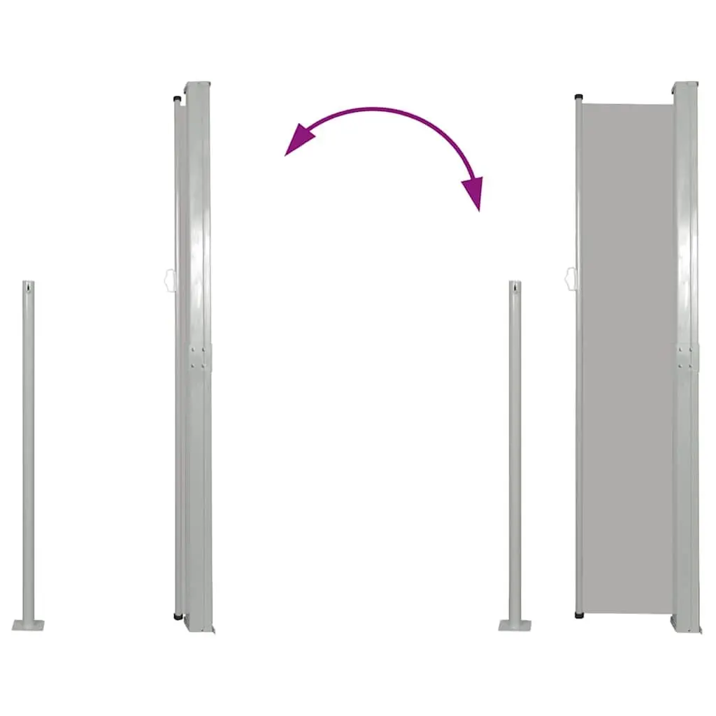 Retractable Side Awning for Outdoor Patio Garden 140 x 300 cm Grey