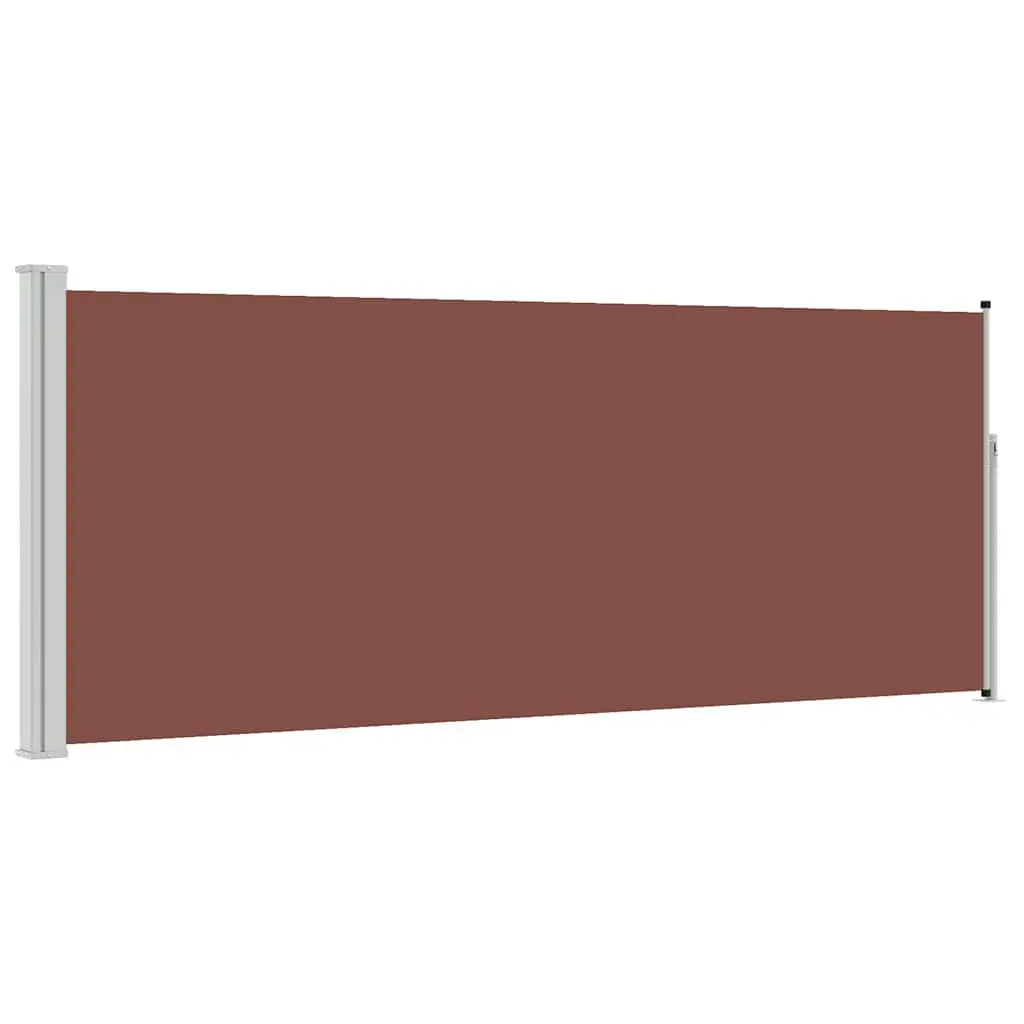 Retractable Side Awning Outdoor Privacy Screen 117x314 cm Brown Patio Balcony
