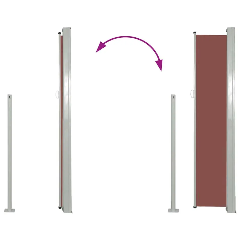Retractable Side Awning Outdoor Privacy Screen 117x314 cm Brown Patio Balcony