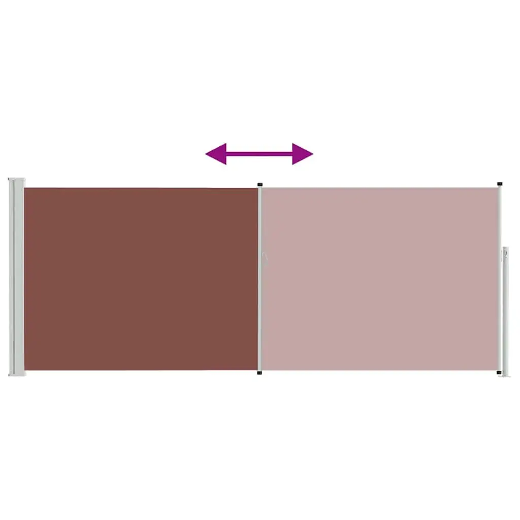 Retractable Side Awning Outdoor Privacy Screen 117x314 cm Brown Patio Balcony
