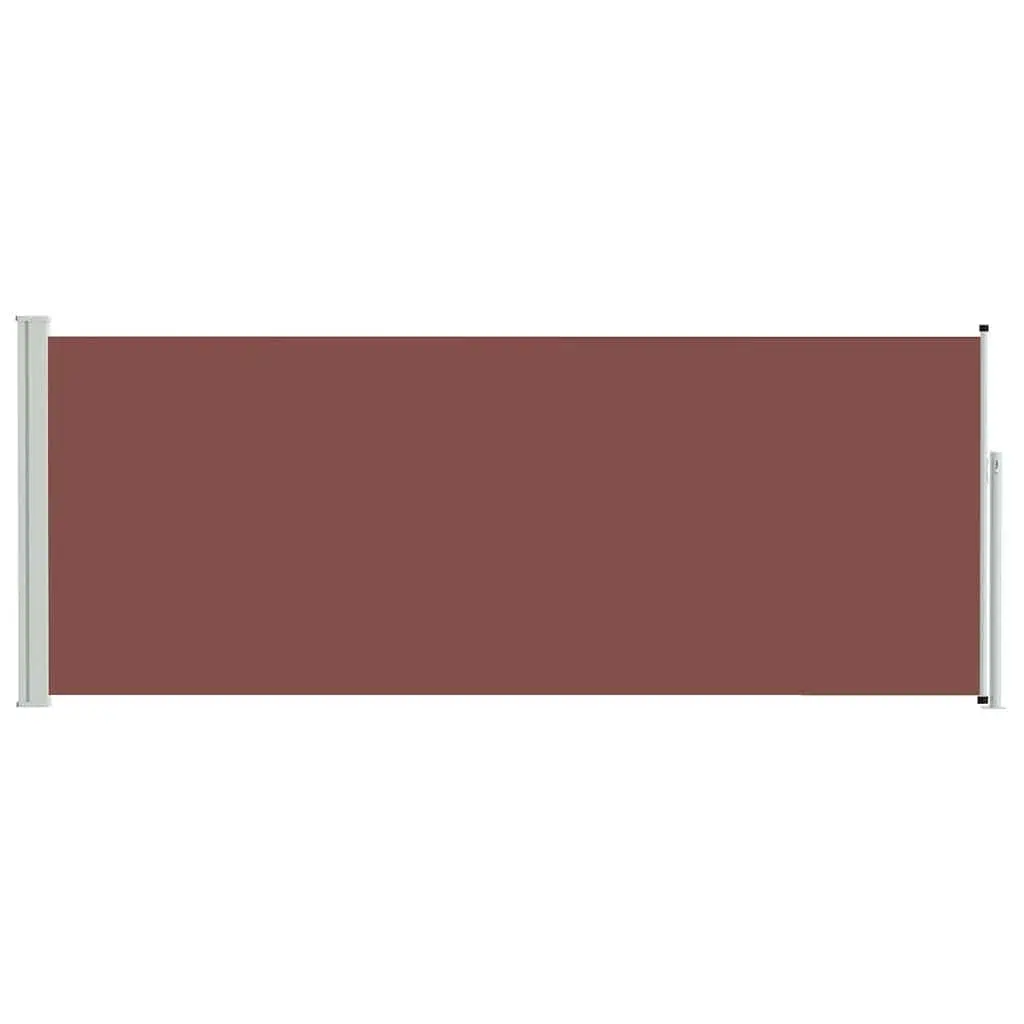 Retractable Side Awning Outdoor Privacy Screen 117x314 cm Brown Patio Balcony