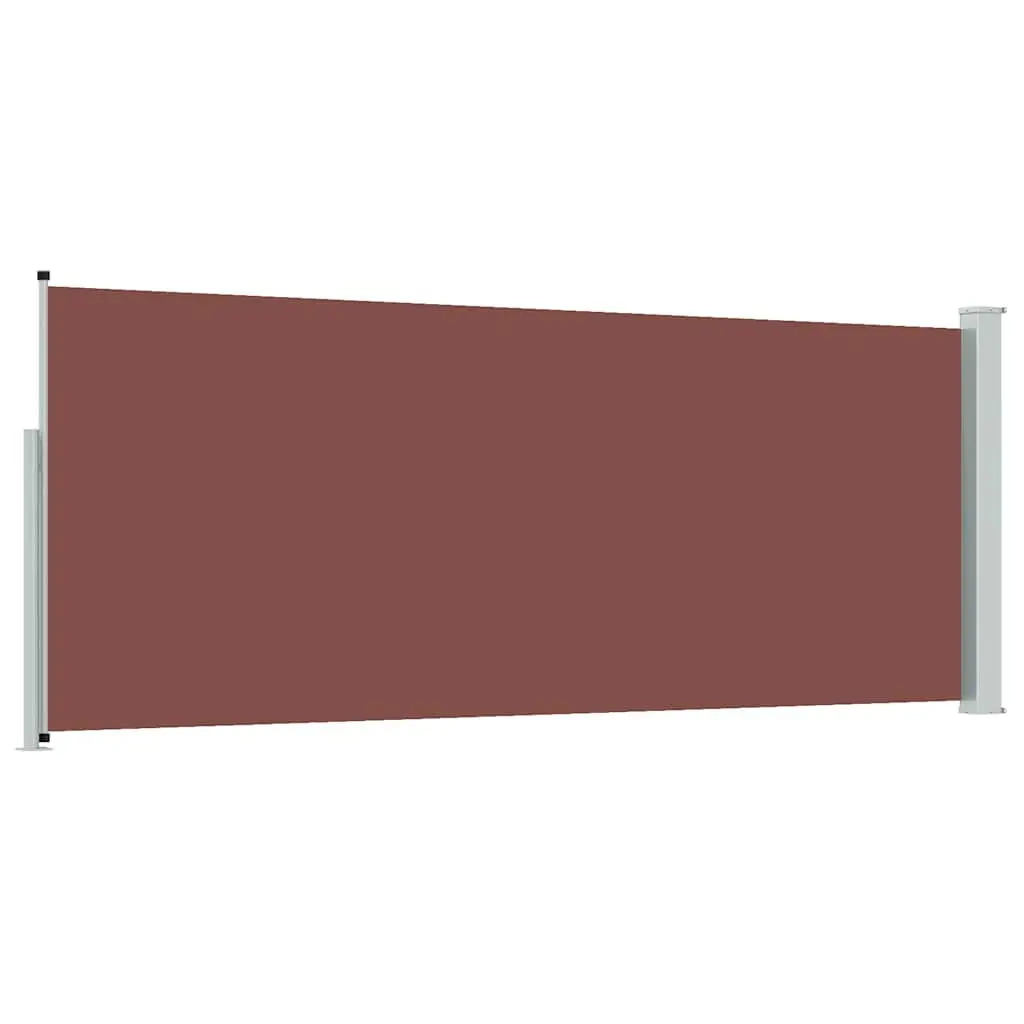 Retractable Side Awning Outdoor Privacy Screen 117x314 cm Brown Patio Balcony
