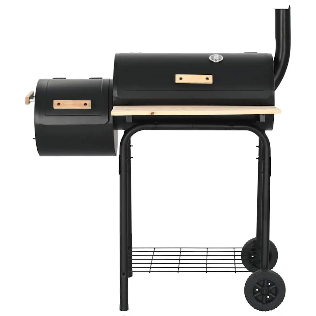 Charcoal BBQ Offset Smoker Grill Cooking Chamber Firebox Outdoor Garden