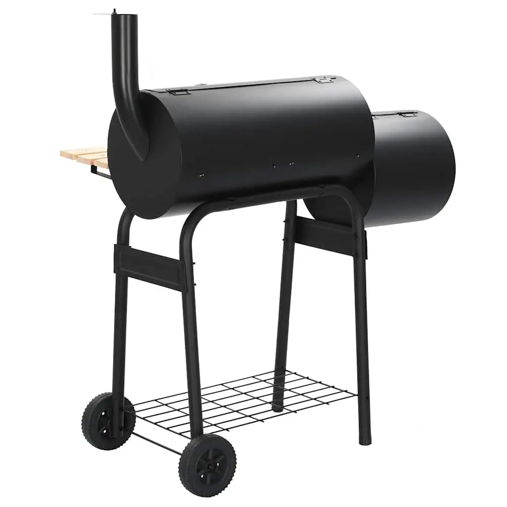 Charcoal BBQ Offset Smoker Grill Cooking Chamber Firebox Outdoor Garden