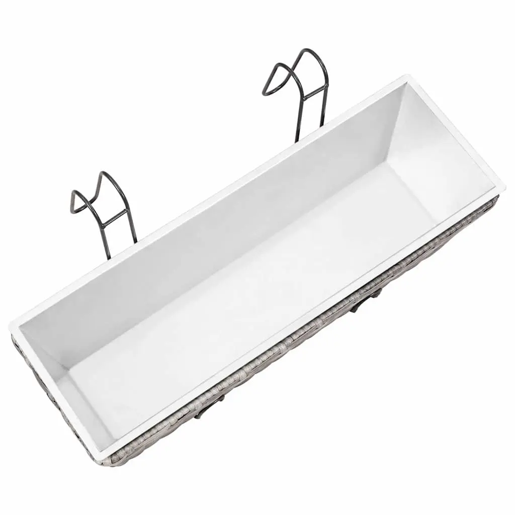 Railing Planters for Balcony or Windowsill 50cm Grey 2 Piece