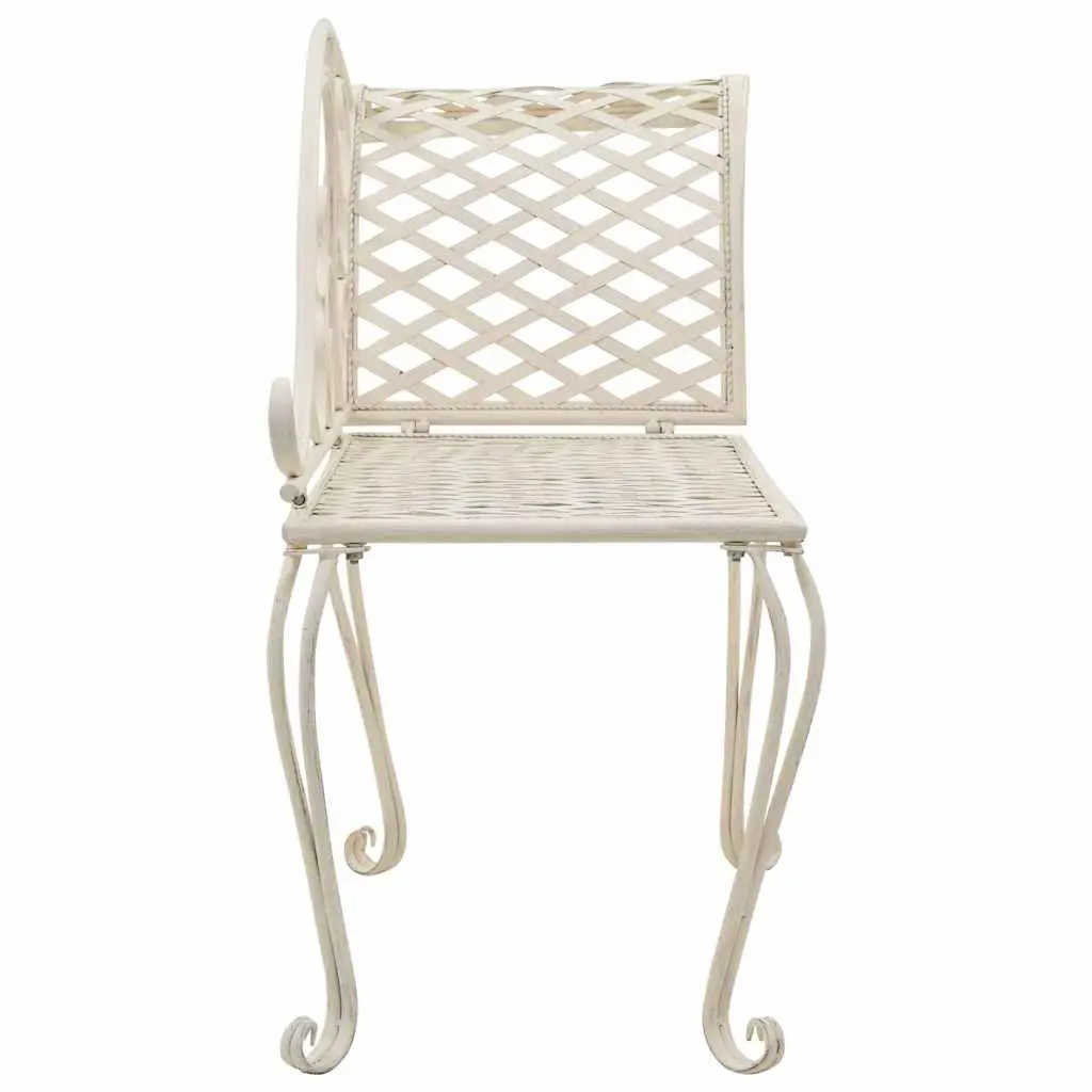 Garden Chaise Lounge Outdoor Use 128cm Metal Frame White