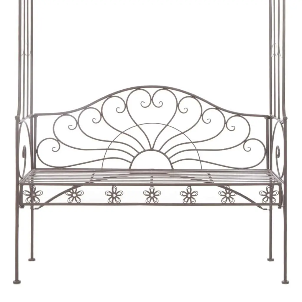 Garden Bench Outdoor Patio Seating 122cm Antique Brown Iron