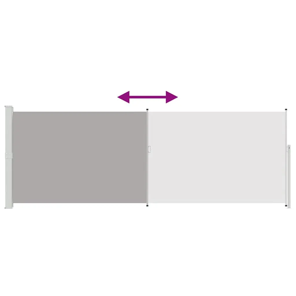 Retractable Side Awning Garden Patio Screen 160x500cm Outdoor Sunshade Grey