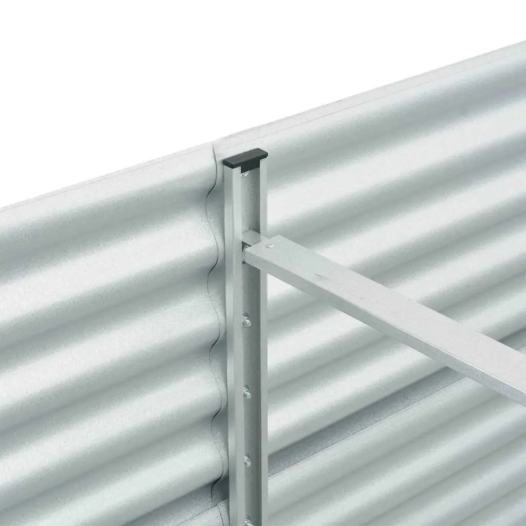 Galvanised Steel Garden Raised Bed 320x80x81cm Silver Outdoor Planter Box