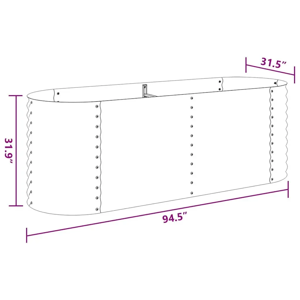 Galvanised Steel Raised Bed Outdoor Planter 240x80x81 cm