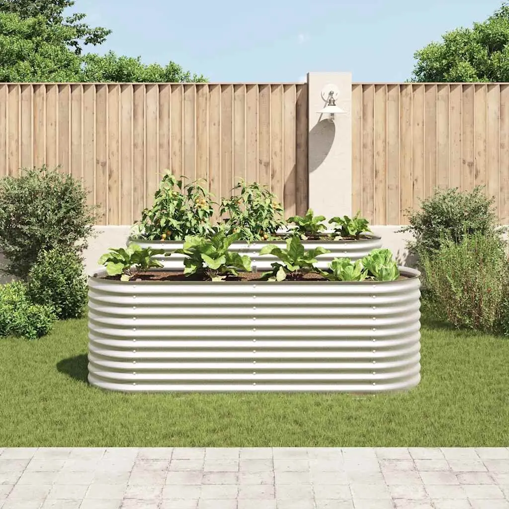 Galvanised Steel Raised Bed Outdoor Planter 240x80x81 cm