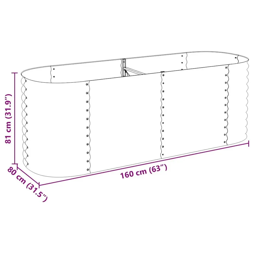Galvanised Steel Raised Bed Outdoor Planter 240x80x81 cm