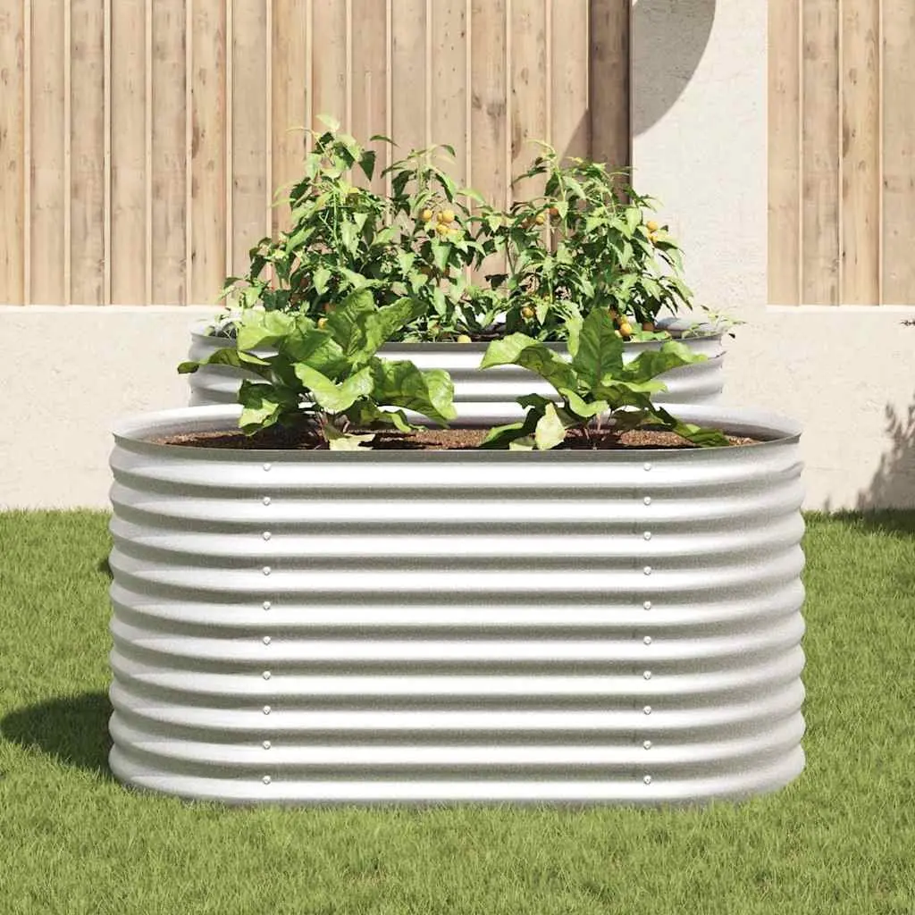 Raised Garden Bed Outdoor Planter Box 160x80x81 cm Silver