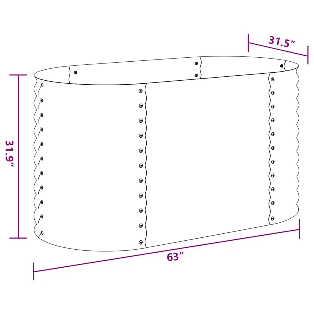 Raised Garden Bed Outdoor Planter Box 160x80x81 cm Silver