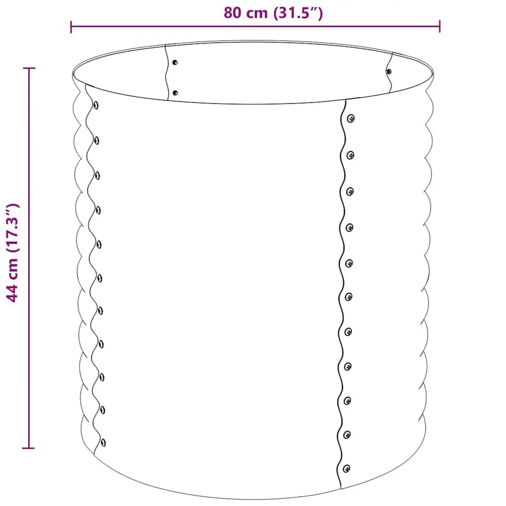 80x80x81 cm Galvanised Steel Planter