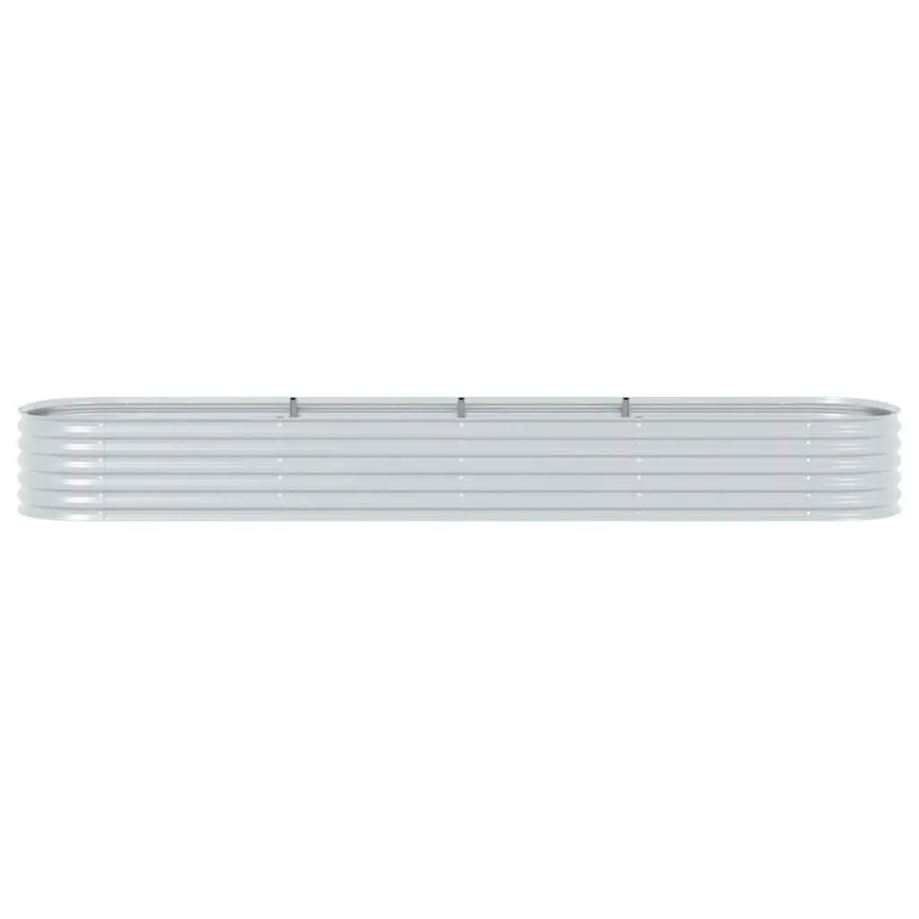 Galvanised Steel Raised Bed Planter 400x80x44cm Outdoor Garden Silver