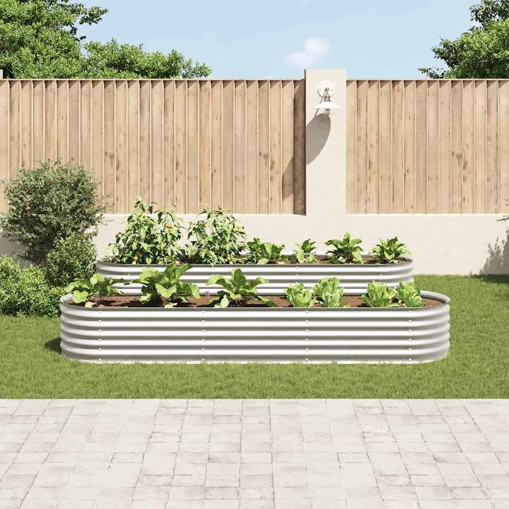 Raised Garden Bed 320x80x44cm Silver