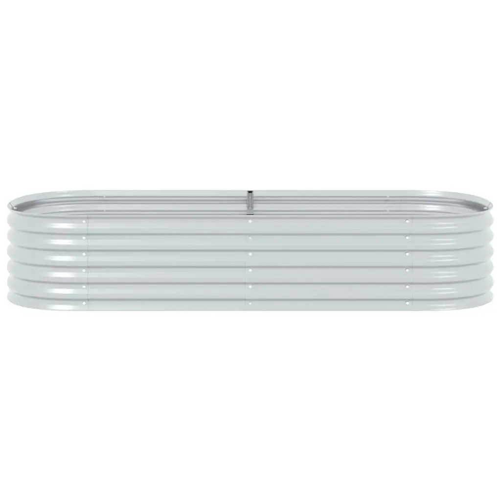 Raised Garden Bed 240x80x44 cm Outdoor Planter Box Silver Metal