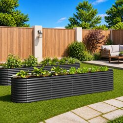 Garden Raised Bed Specifications: 400x80x81 cm Galvanised Steel
